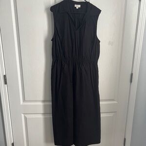 Loft Black Collared Sleeveless Maxi Dress